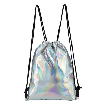 Drawstring Bag Holographic Reflective Backpack