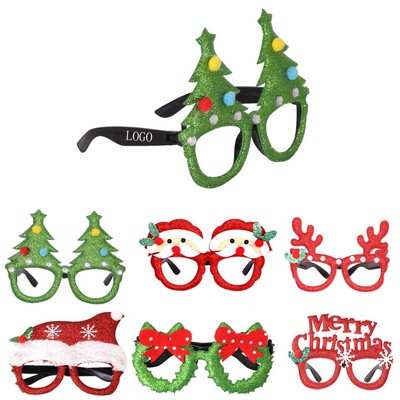 Christmas Glasses Glitter Decoration Costume Eyeglass