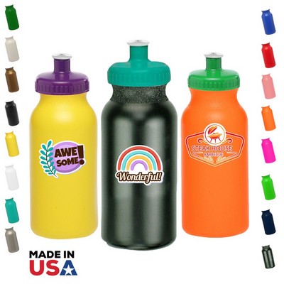 Sports Plastic Water Bottle - Plastic 20 oz