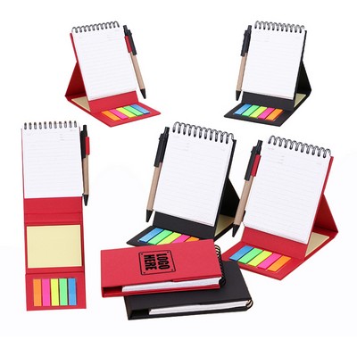 Folding Eco Sticky Notes & Notebook W/ Pen