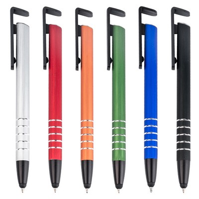 3 in 1 Aluminum Stylus Mobile Phone Stand Pen