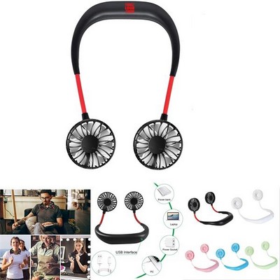 Portable USB Rechargeable Neckband Lazy Neck Fan