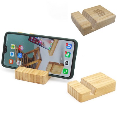 Bamboo Block Phone Stand