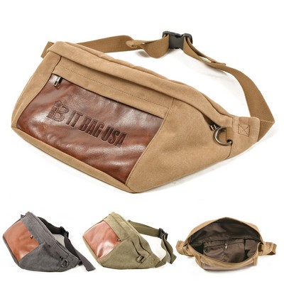 Canvas Multicolor Water-resistant Cross-body Bag