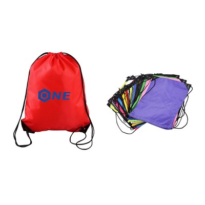 14"X17" Polyester Drawstring Backpacks