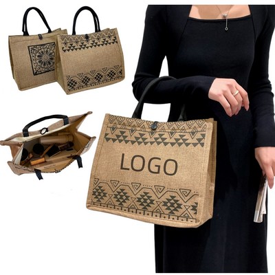 Large Burlap Tote Bag