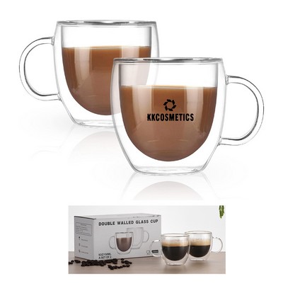 5 oz Double-Layer High Boron Glass Cup Set