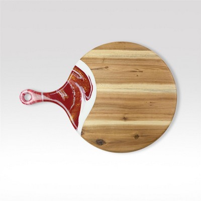 12" Round Acacia Board w/ Handle