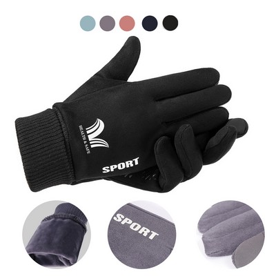 Winter Thermal Touchscreen Suede Fabric Gloves