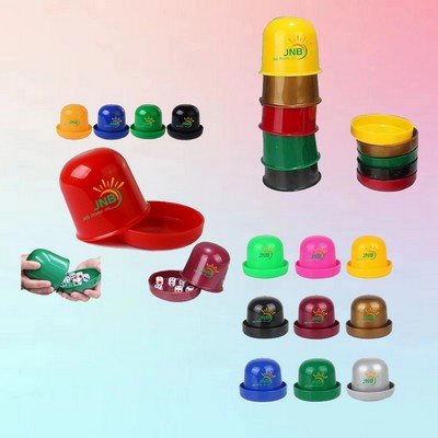 Club Bar Plastic Cylindrical Dice Shaker Cup