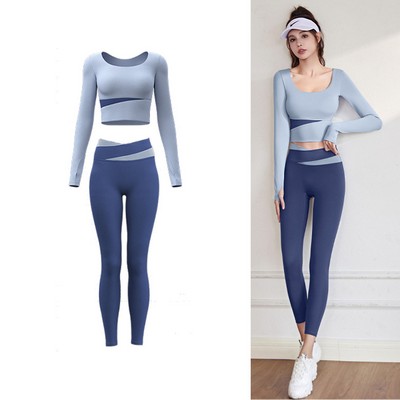 Women 2 Piece Long Sleeves Yoga Outfits