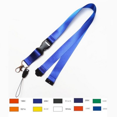 Silk Screen Lanyard w/Metal Hook And Safety Buckle