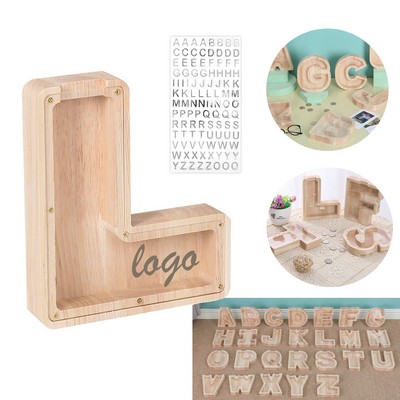 26 Letter Wooden Piggy Bank