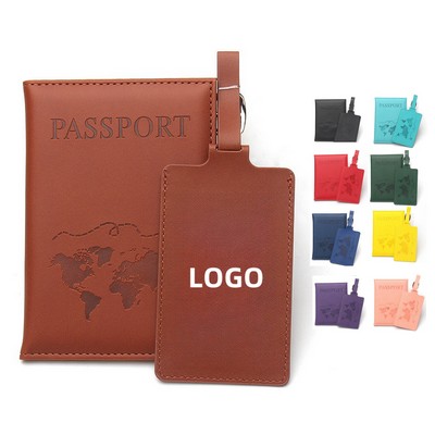 PU Passport Holder With Luggage Tag