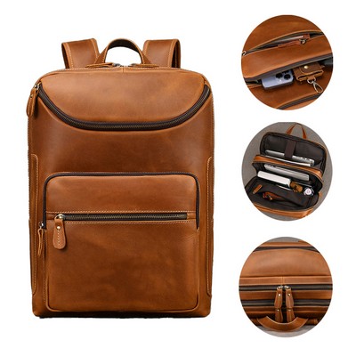 16" Laptop Full Grain Leather Backpack