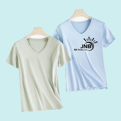 Comfortable 100% Cotton Adult V Neck T-Shirt