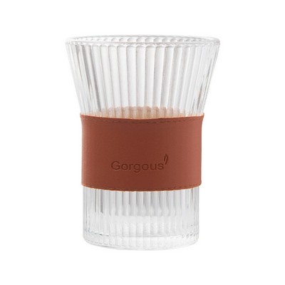 10oz Vertical Organza Waistband Coffee Glasses-Drinking with Insulated Loop