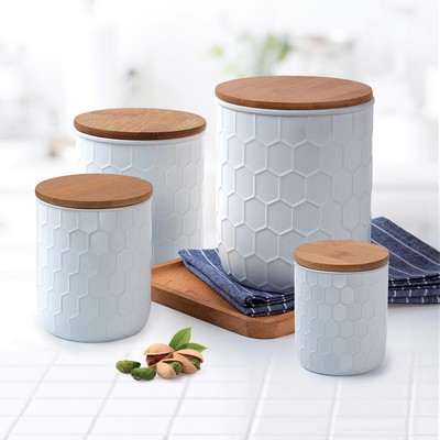 Gourmet Edge 4 Piece Kitchen Ceramic Canister Set