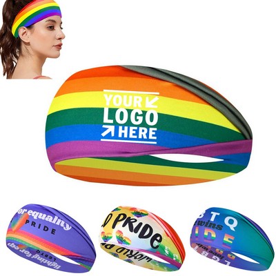 Polyester Pride Rainbow Headbands