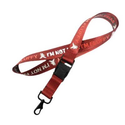 3/4" Nylon Lanyard w/ Lobster Claw And Buckle Release