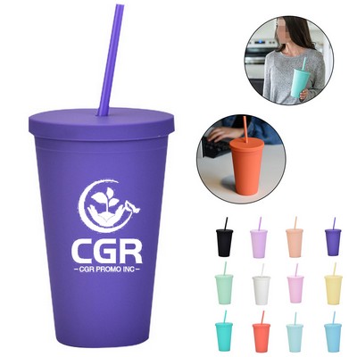 16oz Tumblers with Lids and Straws