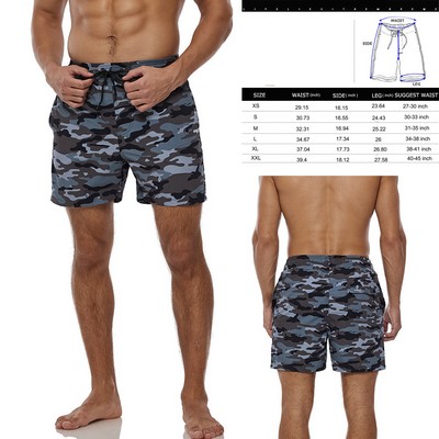 Camouflage Men's Beach Shorts With Two Side Pockets