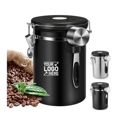 Custom Stainless Steel Kitchen Food Airtight Storage Container Coffee Canister with Window