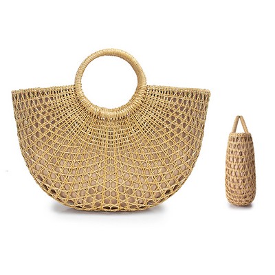 Retro Rattan Tote Bag