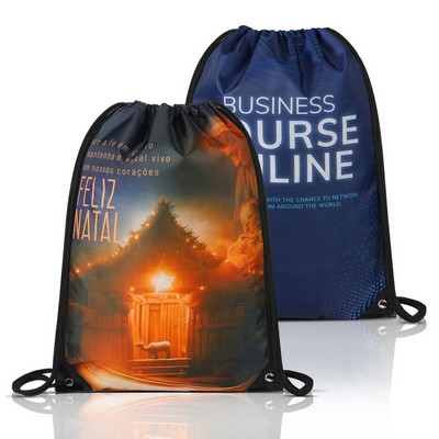 Dye Sublimation 420D Heavy Duty Drawstring Backpack