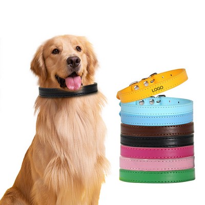 Adjustable Leather Dog Collar