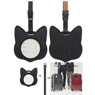 Premium PU Leather Cat Luggage Tag