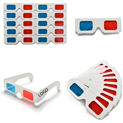 3D Glasses Cardboard Paper Red Blue