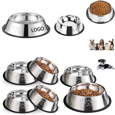 Dog Plate Bowls with Rubber Base