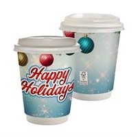 12 oz. Holiday Full Color Paper Cup with Lid