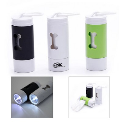 Rechargeable Dog Poop Bag Dispenser With LED Flashlight