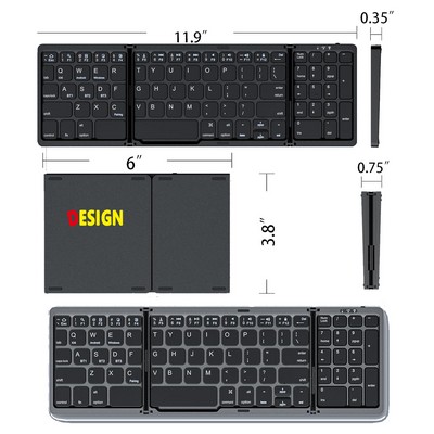 Foldable Keyboard and Mouse for Laptop Travel Wireless Folding Keyboard Mouse with Portable Case