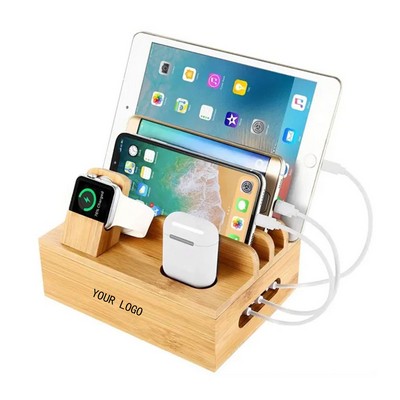 Bamboo Charging Station for Multiple Devices