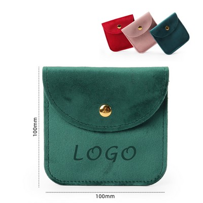 Velvet Jewelry Pouches With Snap Button, Gift Bag, Classical