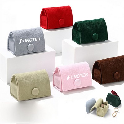 2.4 Inches Velvet Jewelry Case Rings Gift Box Mini Envelope Snap Pouch Boutique Packaging