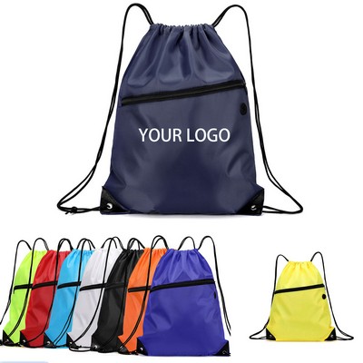 Drawstring Backpack w/ Zipper