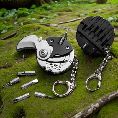 Multi-Functional Coin-Shaped Keychain