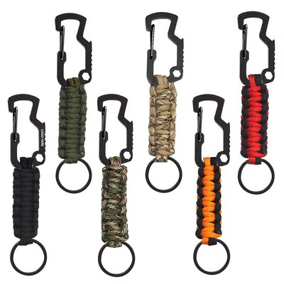 Durable Bottle Opener Emergency Paracord Rope Keychain