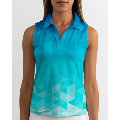 Women's Sleeveless Golf Polo - Baby Fade