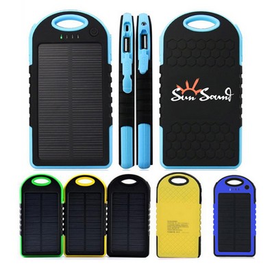 Waterproof Solar Charger with Carabiner 5000mah