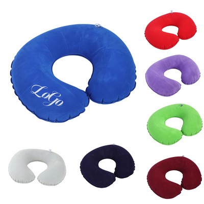 PVC Flocked Inflatable U - shaped Pillow