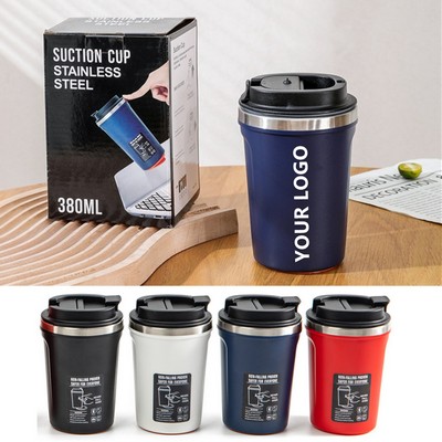 12oz Spill-Proof Coffee Tumbler with Suction Base