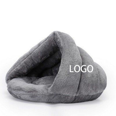 Arctic Fleece Pet Triangle Bed - Cozy Hideaway