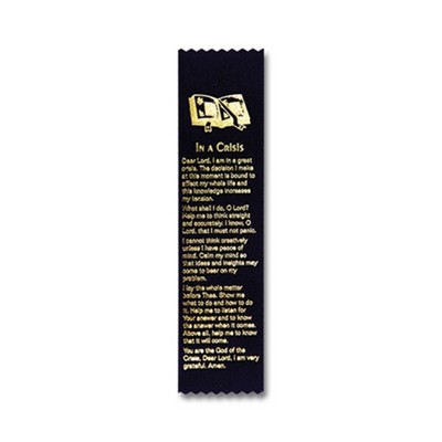 2"x8" Stock Prayer Ribbon "In A Crisis" Bookmark