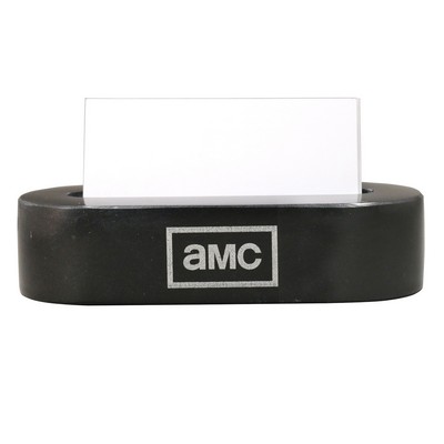 Jet Black Oval Business Card Holder