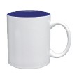 11 Oz. C Handle 2 Tone Mug (White Out/ Blue Interior)